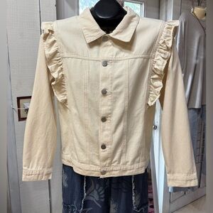 Hayden Cream Button-Up Denim Jacket